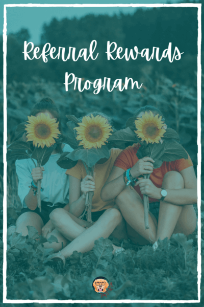 Girlfriends with sunflowers using referral rewards program