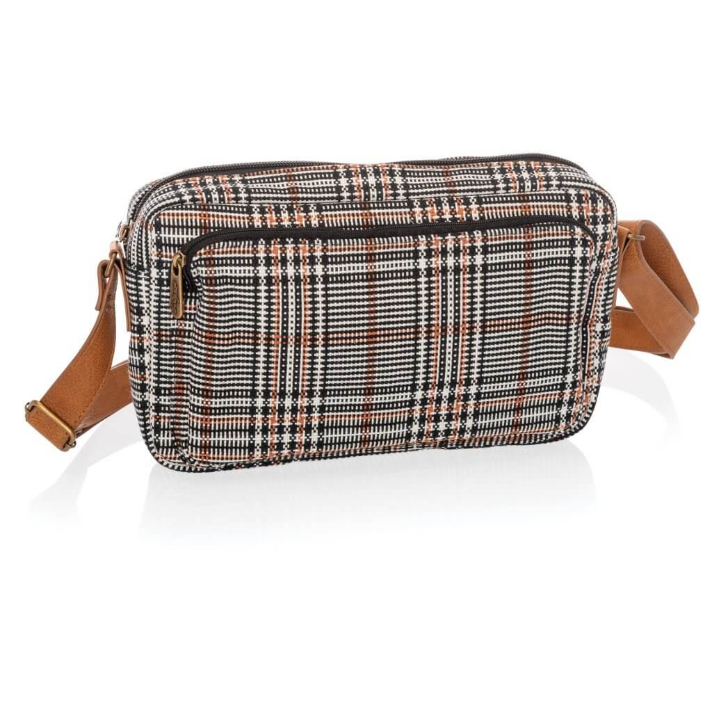 All Zipped Up Crossbody Purse in Plaid About You Weave